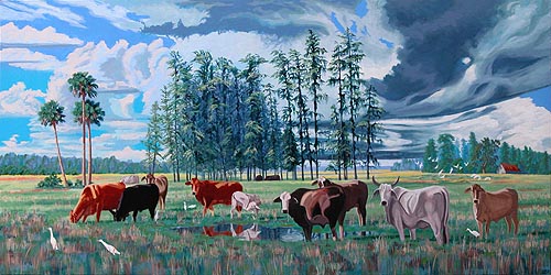 After the Rain, 48 x 96 inches, acrylic on wood panel